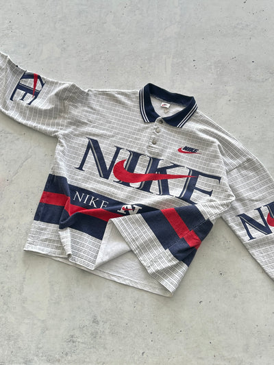 90's Nike All Over Print heavyweight Rugby Shirt (XL)