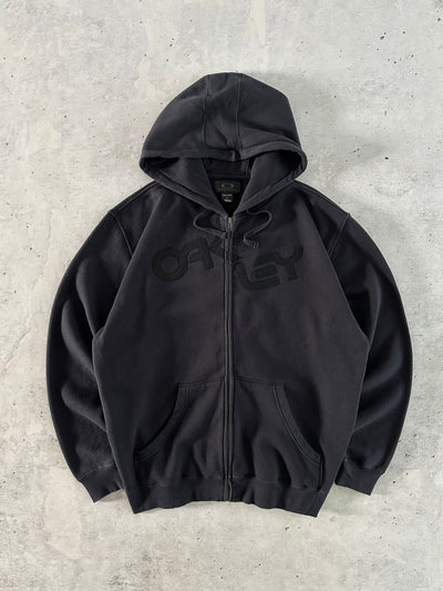 00's Oakley Embroidered Spell Out Zip Up Hoodie (XL)