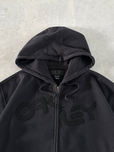 00's Oakley Embroidered Spell Out Zip Up Hoodie (XL)