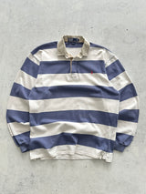 90's Ralph Lauren Heavyweight Stripe Rugby Shirt (L)