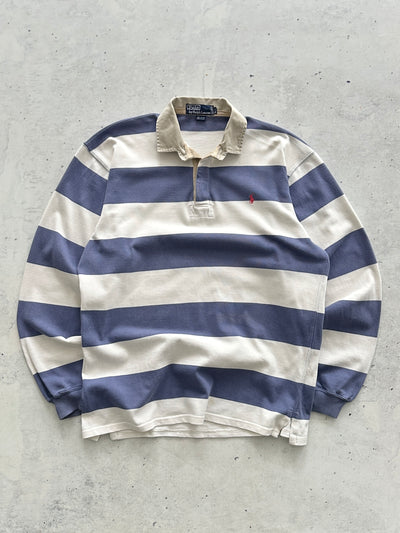 90's Ralph Lauren Heavyweight Stripe Rugby Shirt (L)