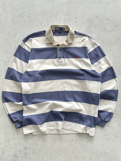 90's Ralph Lauren Heavyweight Stripe Rugby Shirt (L)