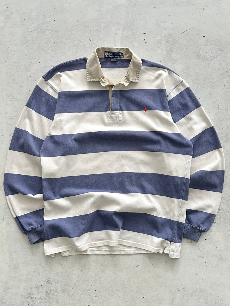 90's Ralph Lauren Heavyweight Stripe Rugby Shirt (L)