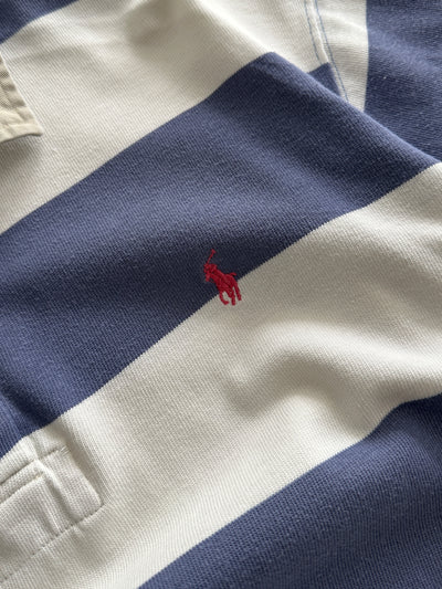 90's Ralph Lauren Heavyweight Stripe Rugby Shirt (L)