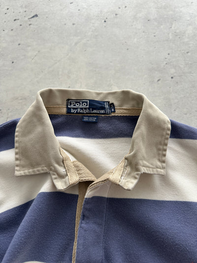 90's Ralph Lauren Heavyweight Stripe Rugby Shirt (L)