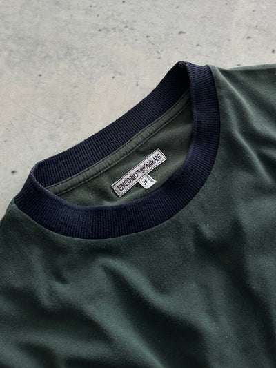 T-shirt vintage Emporio Armani ringer (taille XL)