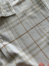 00's Burberry Golf textured Plaid Long Sleeve Polo Shirt (S)