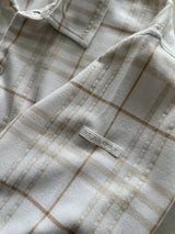 00's Burberry Golf textured Plaid Long Sleeve Polo Shirt (S)