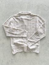 00's Burberry Golf textured Plaid Long Sleeve Polo Shirt (S)