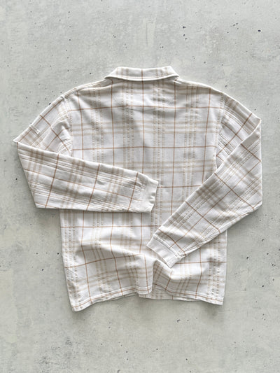 00's Burberry Golf textured Plaid Long Sleeve Polo Shirt (S)