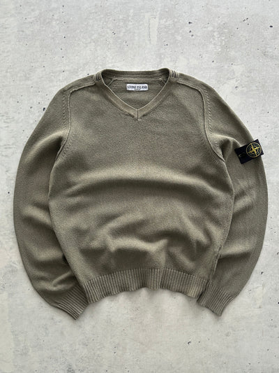 00's Stone Island V Neck Knit Jumper (S)