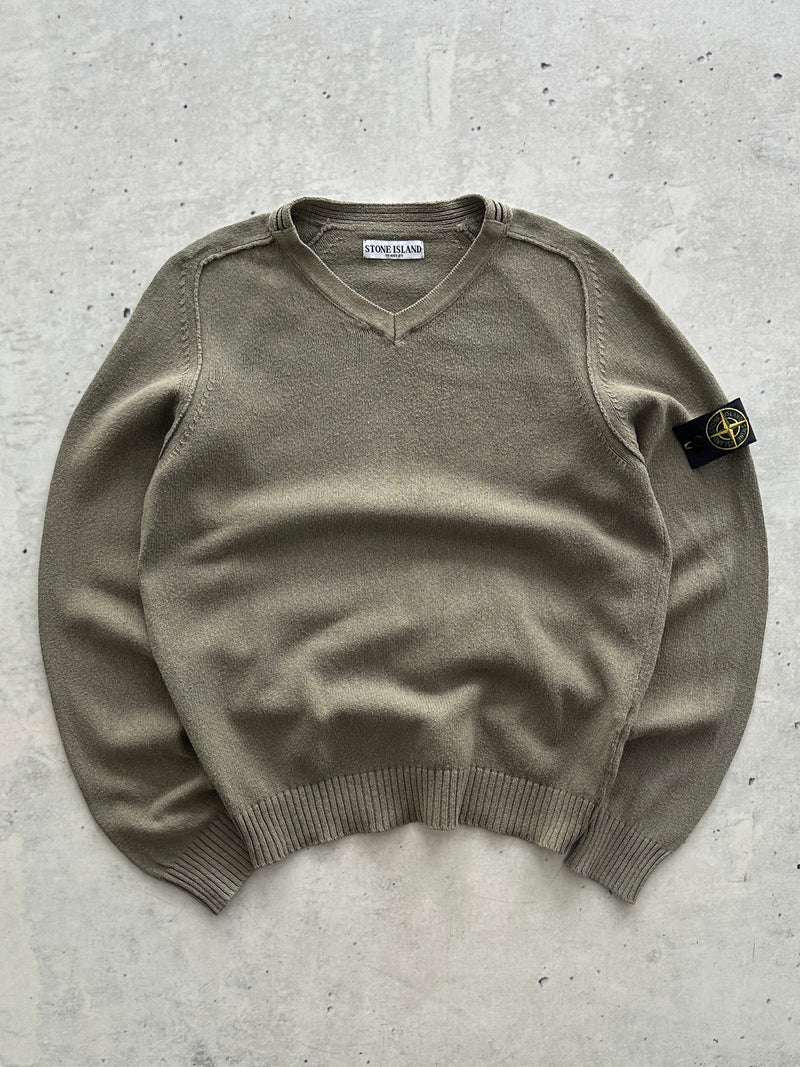 00's Stone Island V Neck Knit Jumper (S)