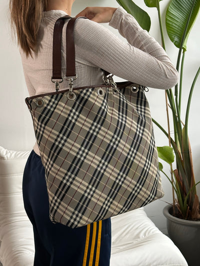 Burberry Blue Label Reversible Nova Check Tote Bag (One Size)