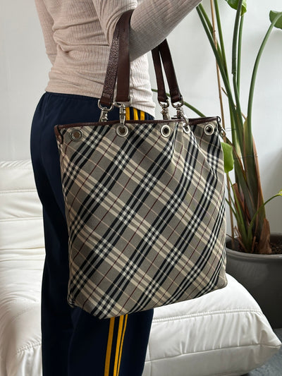 Burberry Blue Label Reversible Nova Check Tote Bag (One Size)