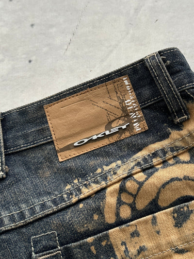 00's Oakley grunge wash industrial denim Jeans (W33 x L32)