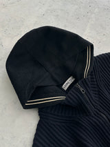 AW/08 Stone Island Chunky Wool Knit Zip Up Hooded Jumper (XL)