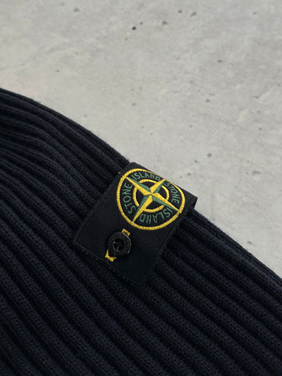 AW/08 Stone Island Chunky Wool Knit Zip Up Hooded Jumper (XL)