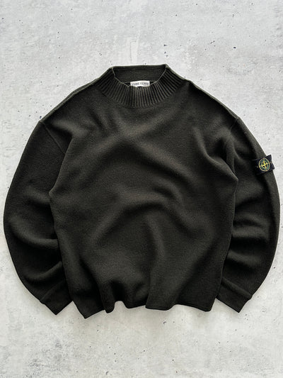 AW/00 Stone Island Wool Knit Mock Neck Jumper (XXL)
