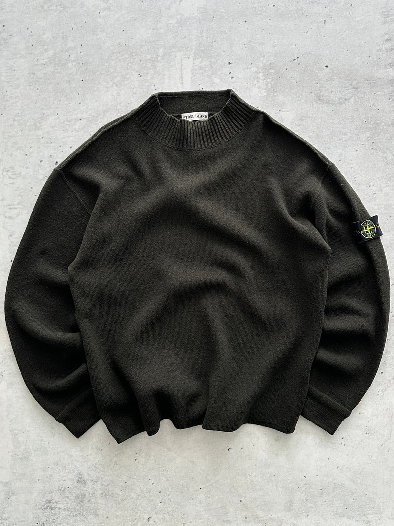 AW/00 Stone Island Wool Knit Mock Neck Jumper (XXL)