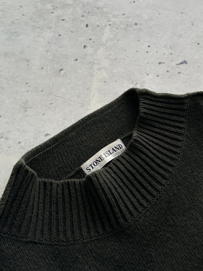 AW/00 Stone Island Wool Knit Mock Neck Jumper (XXL)