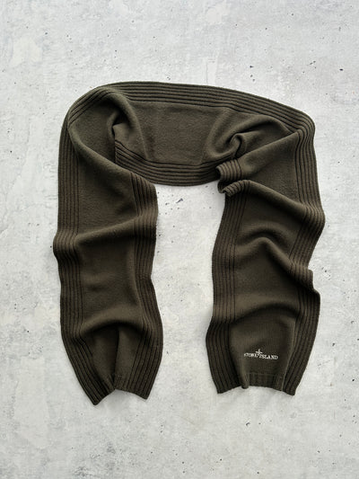 00's Stone Island Embroidred Spell Out Knit Scarf (One Size)