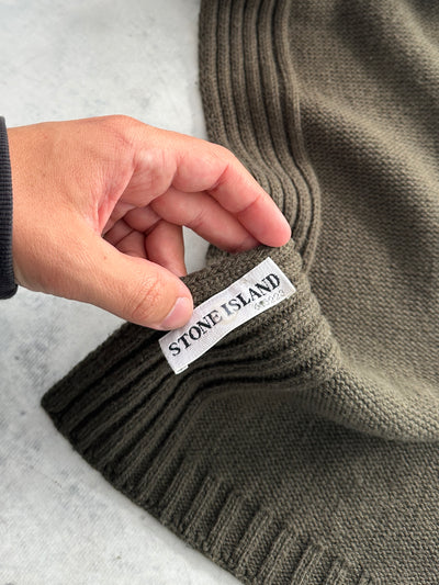 00's Stone Island Embroidred Spell Out Knit Scarf (One Size)