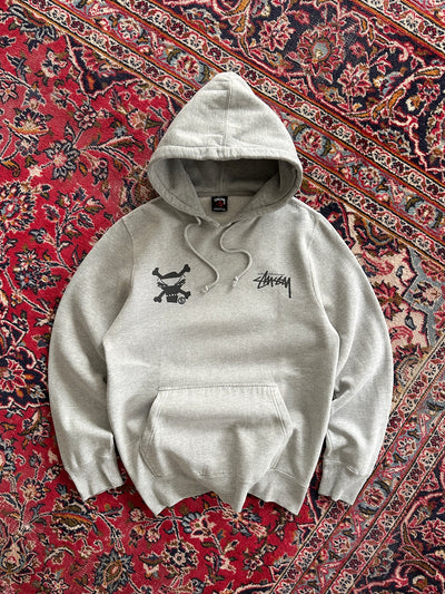 Stussy Script Skull & Bones Pullover Hoodie (S)