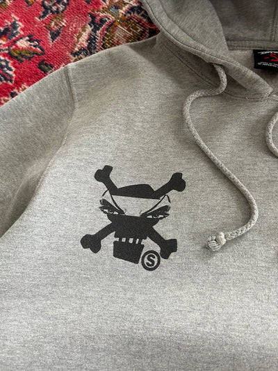 Stussy Script Skull & Bones Pullover Hoodie (S)