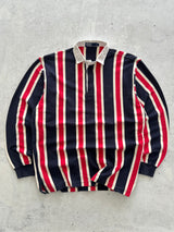 90's Ralph Lauren Vertical Stripe Long Sleeve Polo Shirt (L)