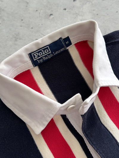 90's Ralph Lauren Vertical Stripe Long Sleeve Polo Shirt (L)