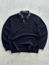 00's Burberry Nova Check Long Sleeve Polo Shirt (L)
