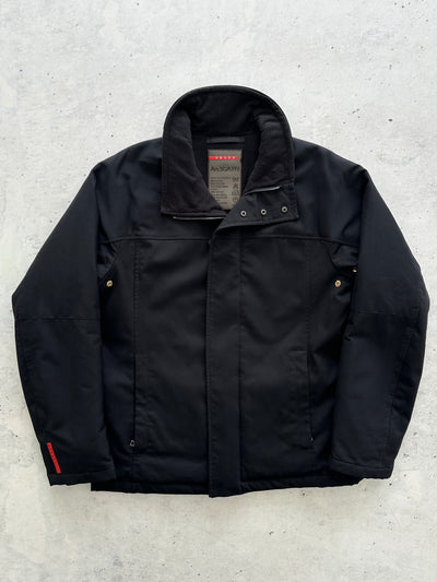 00's Prada Sport Zip Up fleece lined functional pouch ski Jacket (L)