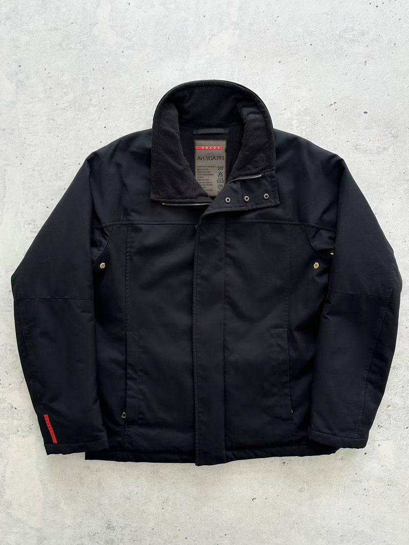 00's Prada Sport Zip Up fleece lined functional pouch ski Jacket (L)