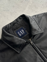 Vintage GAP zip up leather jacket (M)