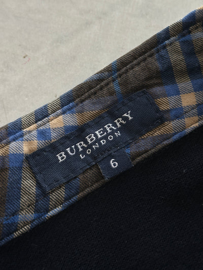 00's Burberry Nova Check Long Sleeve Polo Shirt (L)