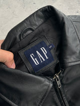 Vintage GAP zip up leather jacket (M)