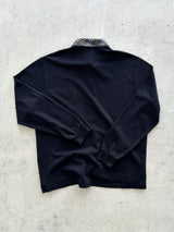 00's Burberry Nova Check Long Sleeve Polo Shirt (L)