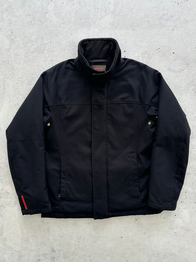 00's Prada Sport Zip Up fleece lined functional pouch ski Jacket (L)