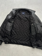 Vintage GAP zip up leather jacket (M)