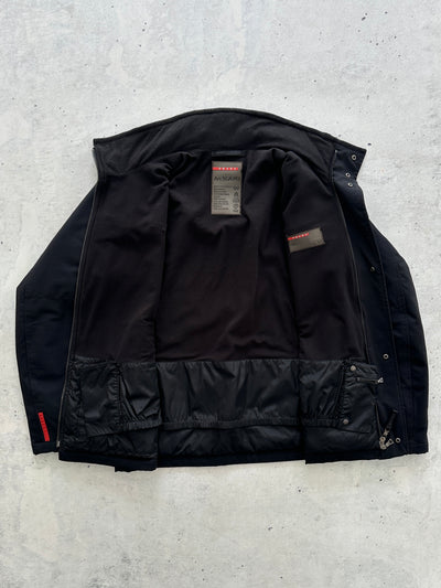 00's Prada Sport Zip Up fleece lined functional pouch ski Jacket (L)