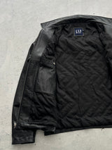 Vintage GAP zip up leather jacket (M)