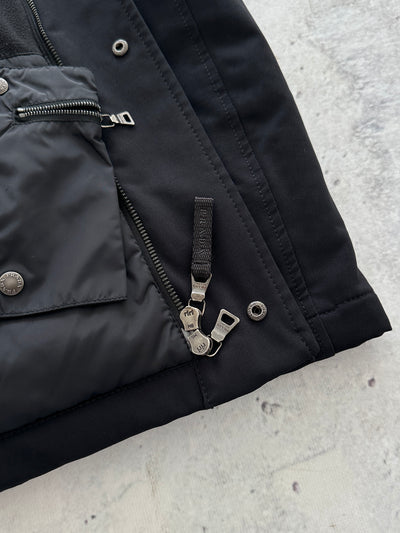 00's Prada Sport Zip Up fleece lined functional pouch ski Jacket (L)