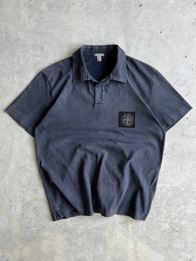 SS/01 Stone Island Embroidered Patch Logo Polo Shirt (L)