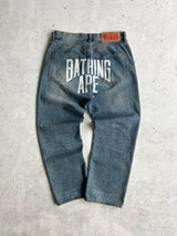 00's Bape denim spell out jeans (W34 x L30)