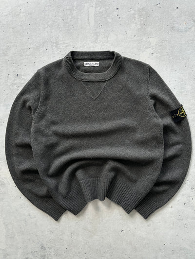 AW/07 Stone Island Chunky Wool Knit Crewneck Jumper (M)