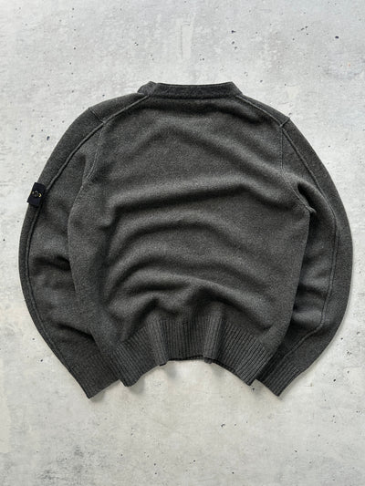 AW/07 Stone Island Chunky Wool Knit Crewneck Jumper (M)