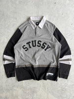 Stussy arc spell out long sleeve rugby shirt (L)