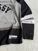 Stussy arc spell out long sleeve rugby shirt (L)