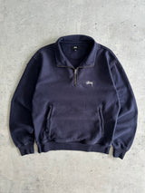 Stussy Script Heavyweight 1/4 Zip Sweatshirt (S)