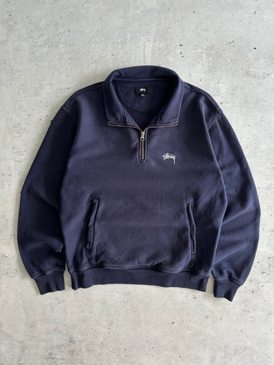Stussy Script Heavyweight 1/4 Zip Sweatshirt (S)